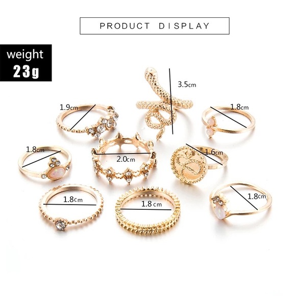 3/$25⚡️snake boho faux Opal stackable ring set - Picture 7 of 14